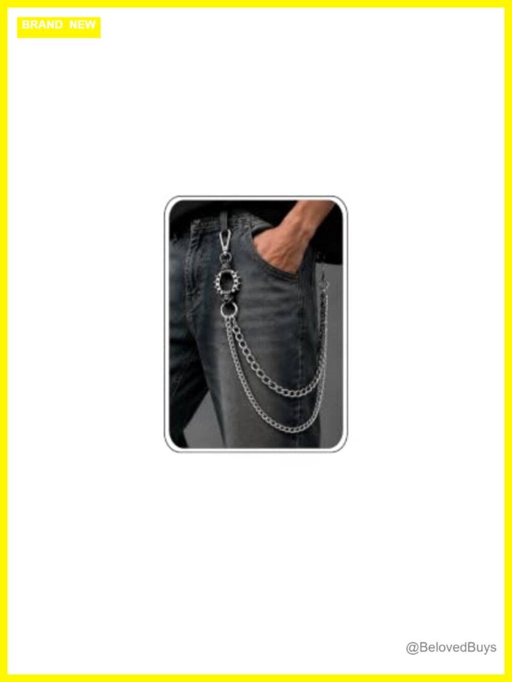 Spiked Ring Double Layer Metal Pants Wallet Chain Punk Streetwear